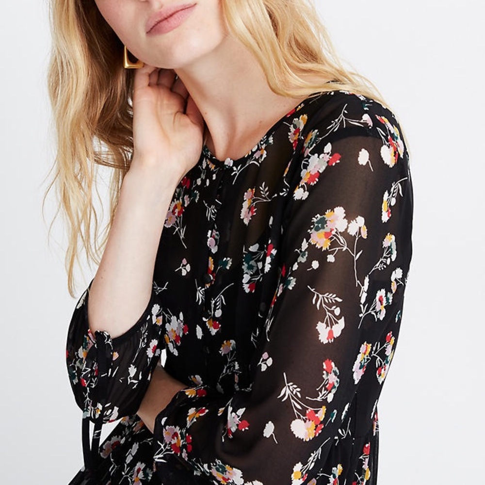 Madewell Tiered Midi-dress in Drifting Flowers